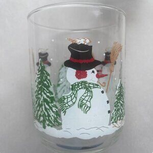 Vintage Libbey Snowman Christmas Glasses Tumbler Highball Set Of 4 Holiday
